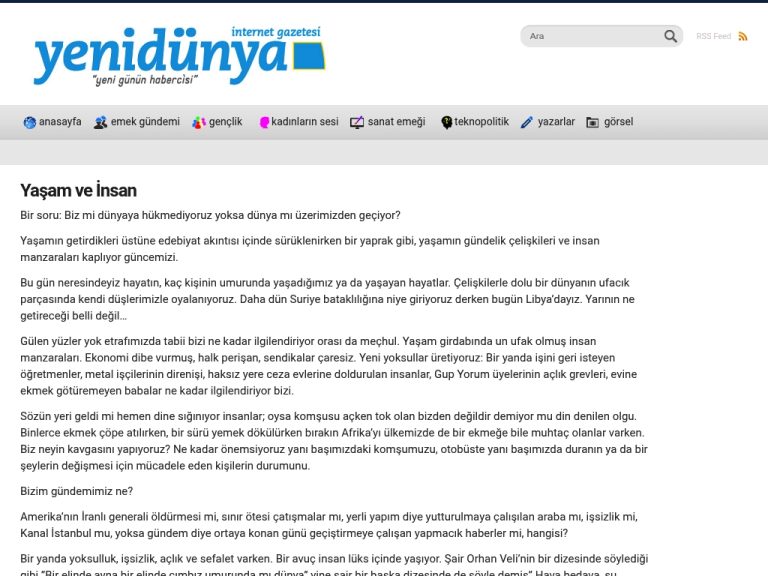 Yaşam ve İnsan